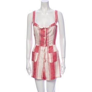 REFORMATION Linen Striped Romper NWOT